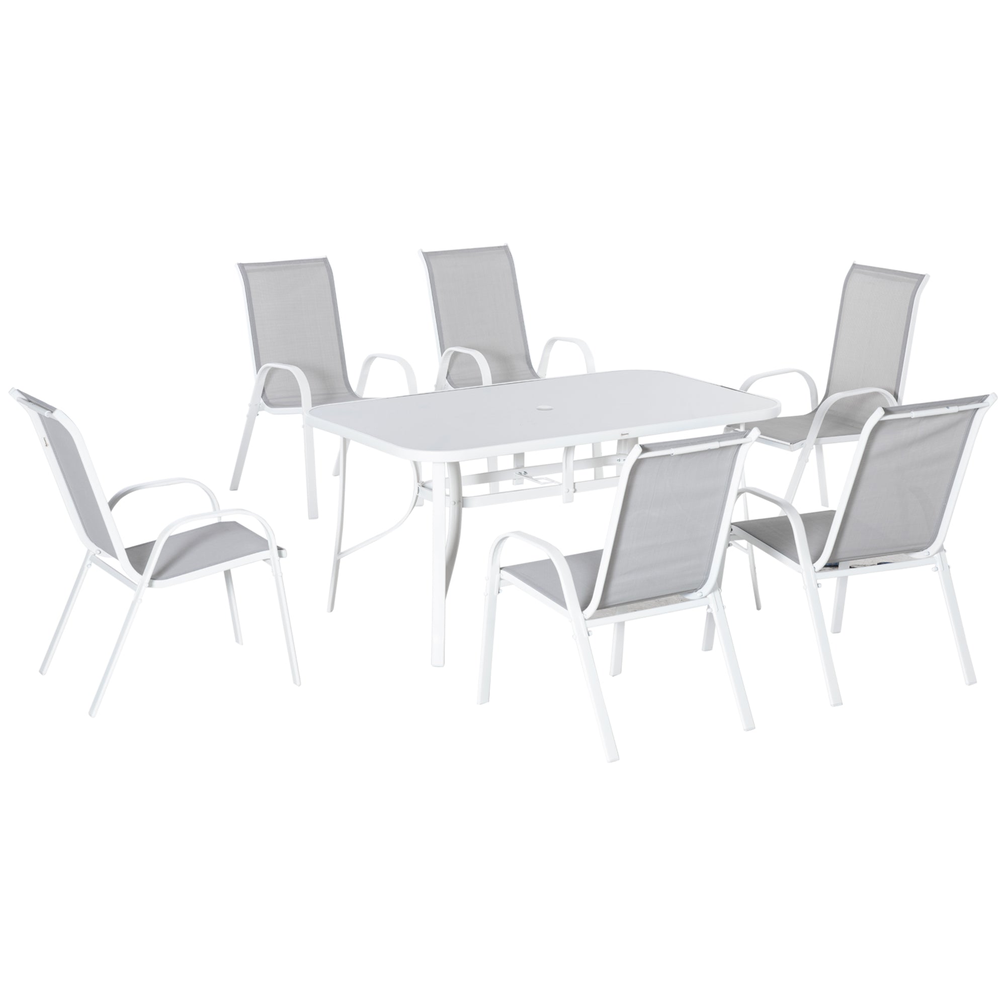 7-Piece Garden Dining Set with Dining Table and Chairs