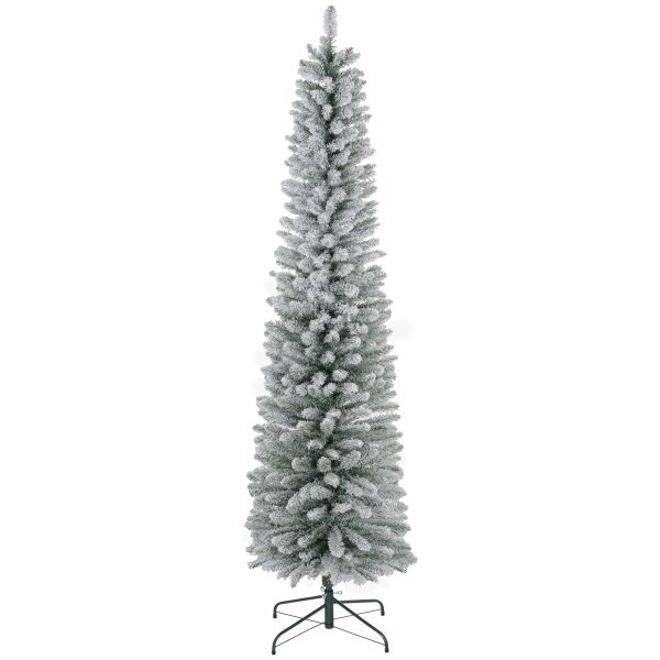 7ft Slim Christmas Tree Artificial - White Frosted Green 405 Tips