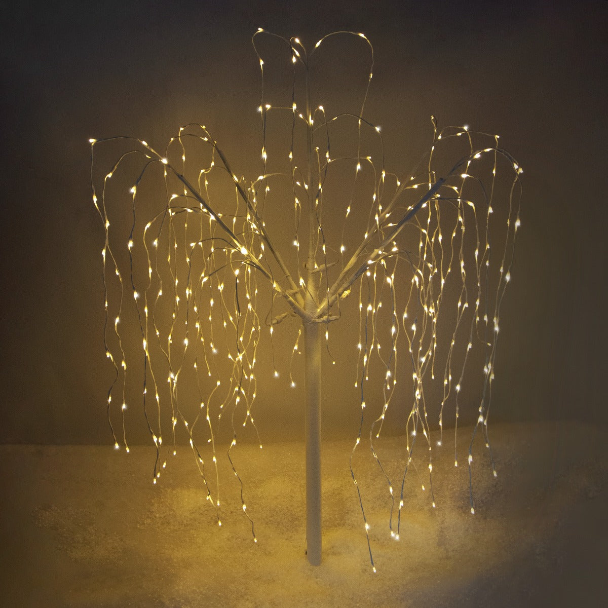 8ft Willow Christmas Tree Light Feature White with LED Lights Warm White