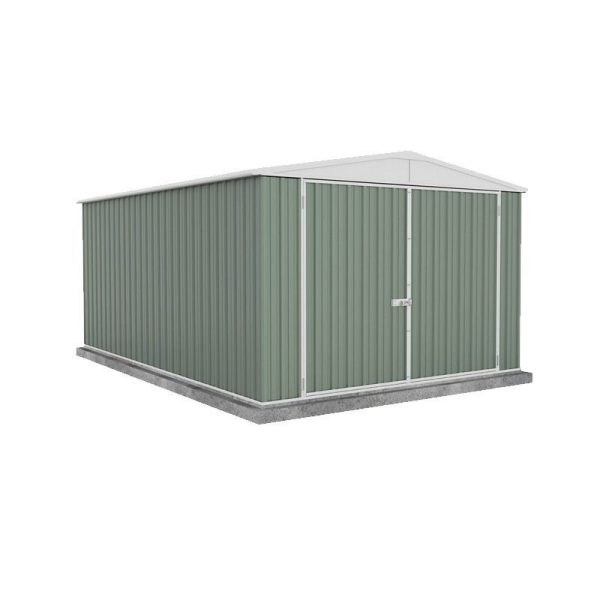 Absco Utility 9' 10" x 14' 8" Apex Shed Steel Pale Eucalyptus - Classic