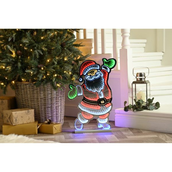 Christmas Infinity Standing Santa With Wooden Base - 60cm