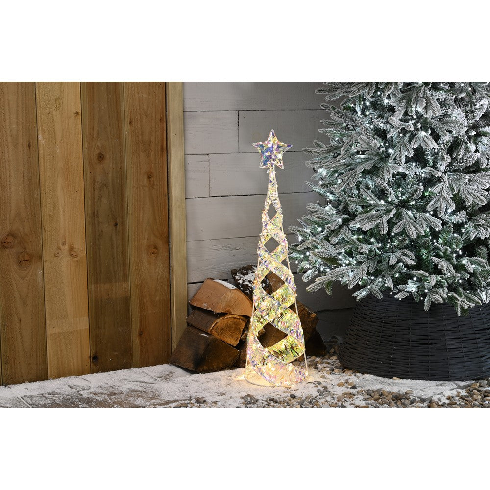 Christmas LED Christmas Star Shimmer Spiral Tree - Multifunction - 80cm