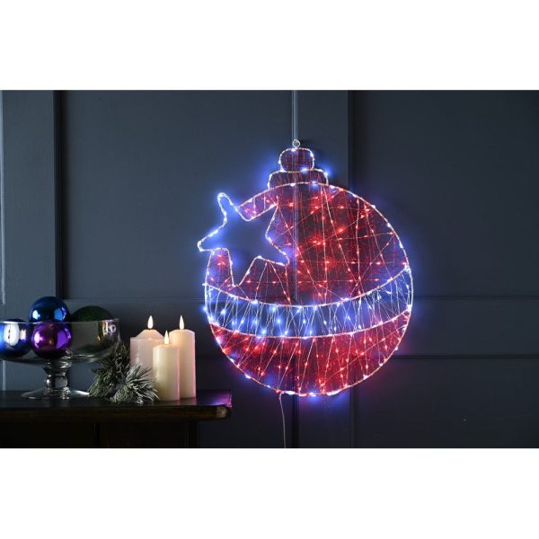 Christmas Red Bauble Dewdrop Wall Light - 50cm