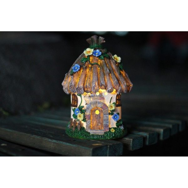 Cottage Solar Garden Light Ornament Decoration 2 Warm White LED - 22cm by Bright Garden