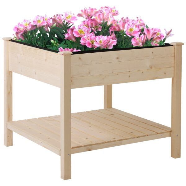 Elevated Fir Wood Plant Box