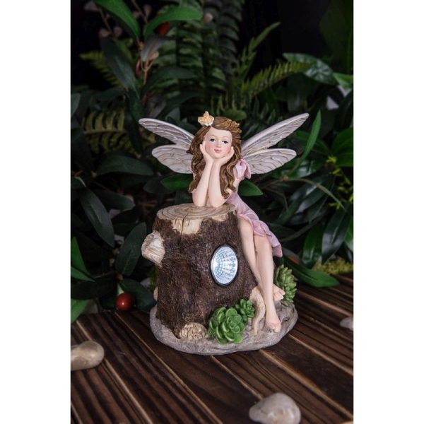 Fairy Solar Garden Light Ornament Decoration 2 White LED - 21cm Woodland Wonder by Bright Garden