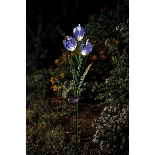 Flower Solar Garden Stake Light Decoration 3 White LED - 89.5cm by Smart Solar