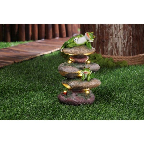 Frog Solar Garden Light Ornament Decoration 5 White LED - 27.8cm by Bright Garden