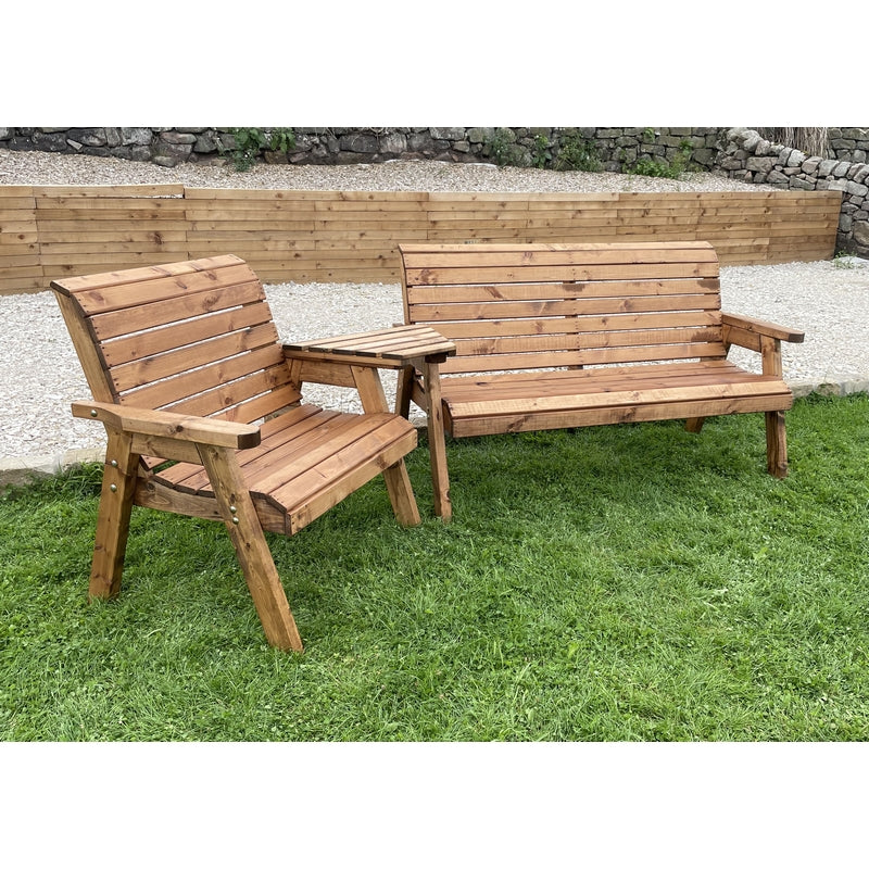 Garden Tete a Tete by Charles Taylor - 1 Bench 1 Grand Chair Angled Tray