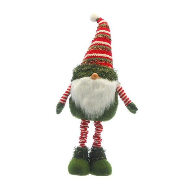 Gonk Christmas Decoration Red & Green with Striped Pattern - 62cm