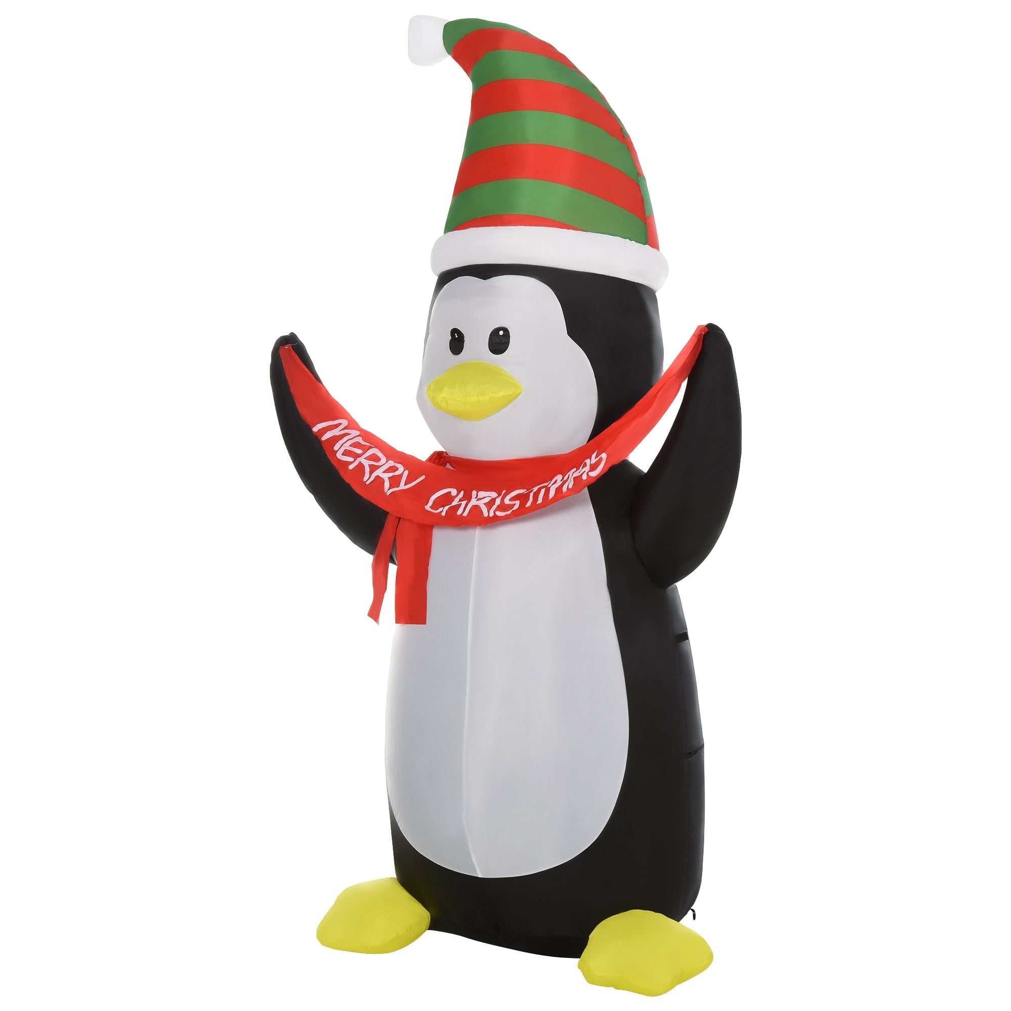 Homcom 8 Foot LED Polyester Outdoor Christmas Inflatable Penguin