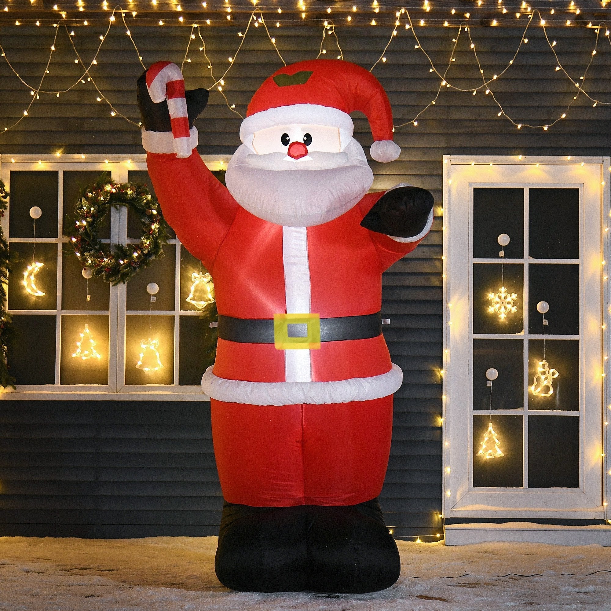 Homcom Inflatable Air Blown Christmas Santa Claus 240cm W/LED