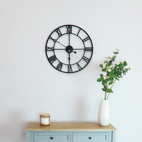 Indoor Wall Clock Matte Black 60cm by Wensum