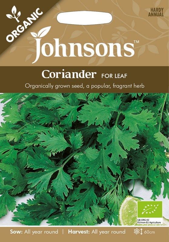 Johnsons Organic Coriander For Leaf Seeds