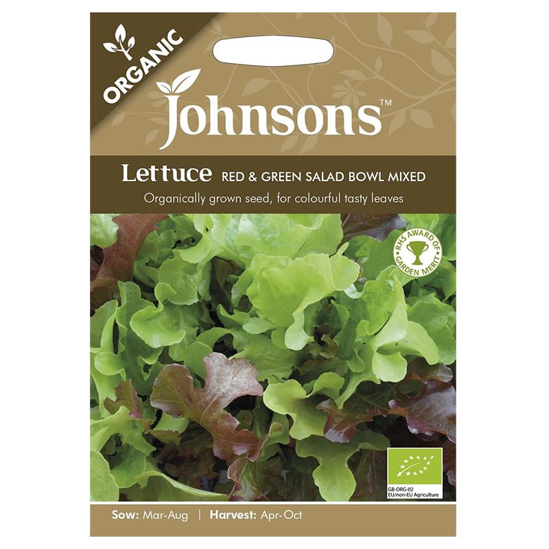 Johnsons Organic Lettuce Red & Green Salad Bowl Seeds