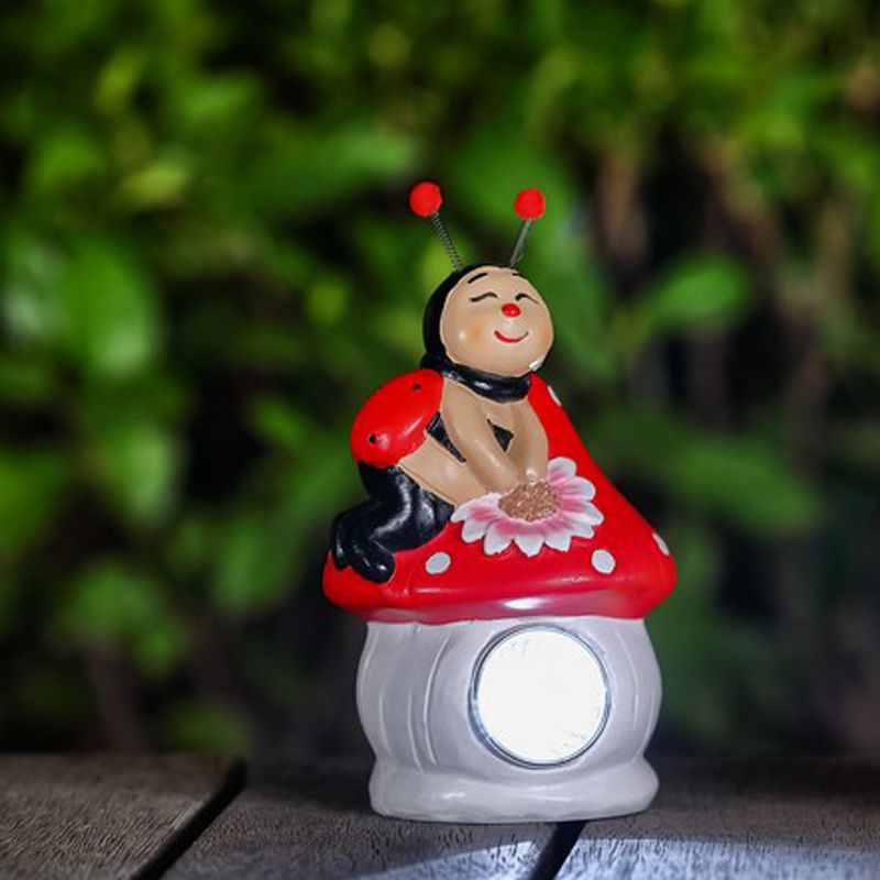 Ladybird Solar Garden Light Ornament Decoration White LED - 15cm by Bright Garden