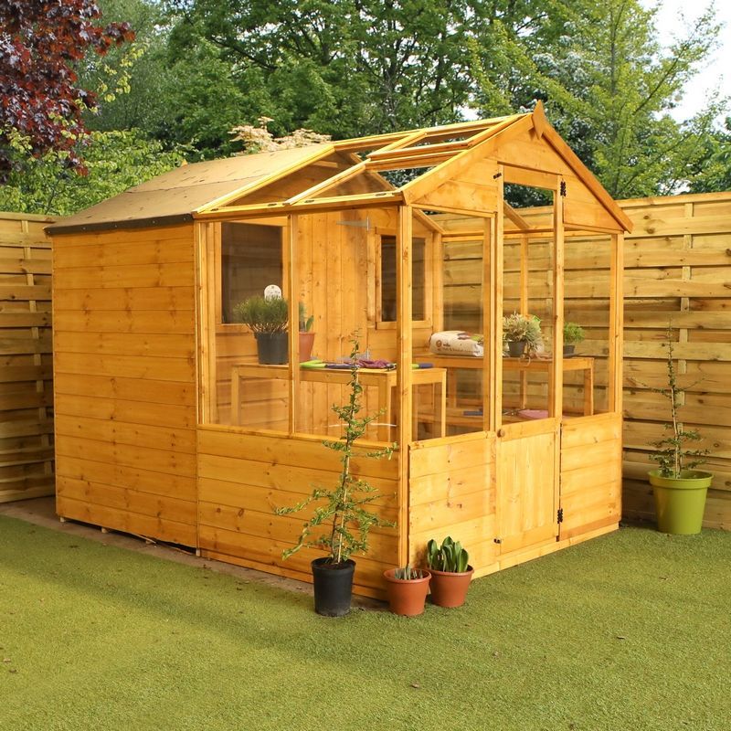 Mercia Combi 6' 5" x 8' Apex Potting Shed - Premium Dip Treated Shiplap