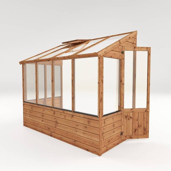 Mercia Evesham 4' 1" x 7' 10" Pent Greenhouse - Premium Dip Treated Shiplap