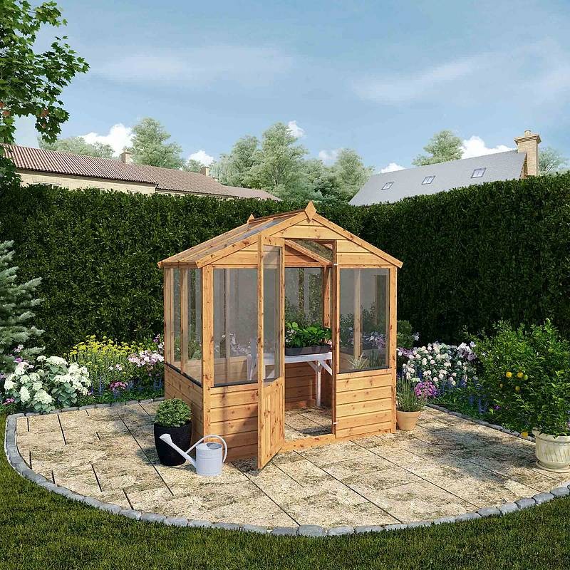 Mercia Evesham 6' 2" x 3' 11" Apex Greenhouse - Premium Dip Treated Shiplap