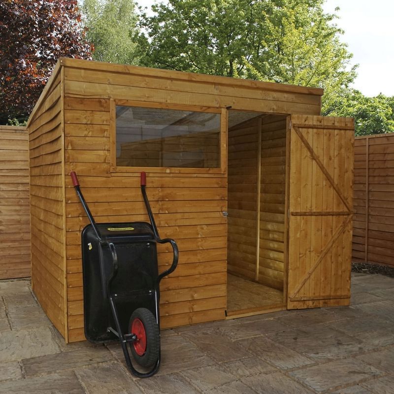 Mercia Pent 7' 10" x 5' 10" Pent Shed - Budget Dip Treated Overlap