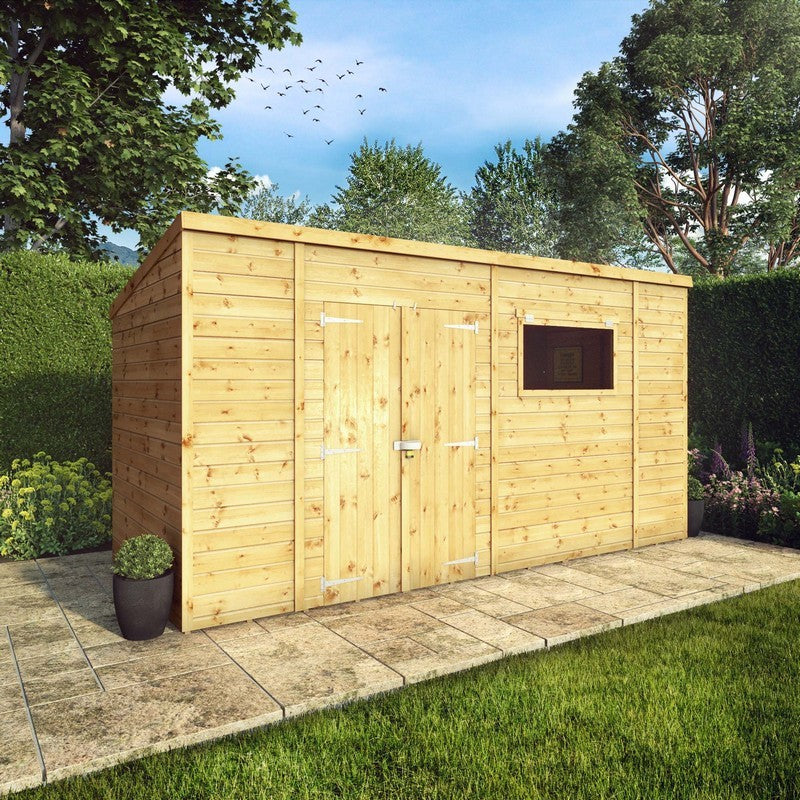 Mercia Premier 13' 10" x 5' 6" Pent Shed - Premium Dip Treated Shiplap