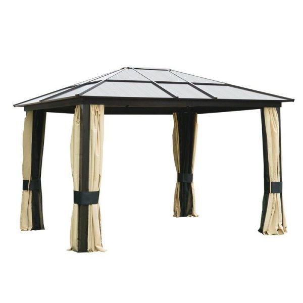 Outsunny 3 X 3.6M Hardtop Gazebo Canopy With Polycarbonate Roof And Aluminium Frame