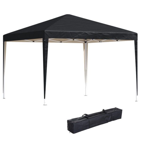 Outsunny 3 x 3M Garden Heavy Duty Pop Up Gazebo Marquee Party Tent Folding Wedding Canopy-Black