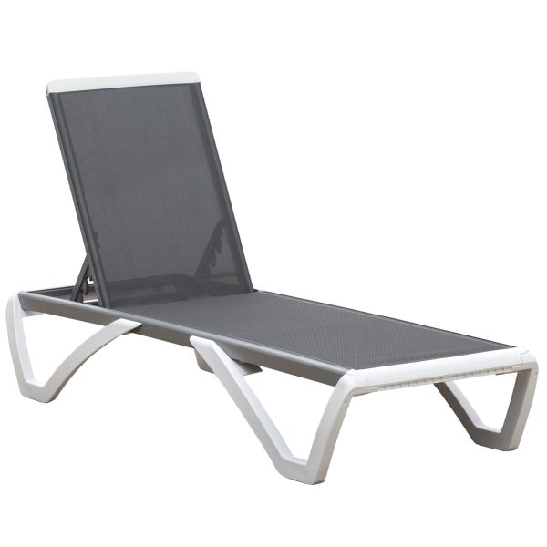 Portable Outdoor Chaise Lounge Sun Lounger with Adjustable Back