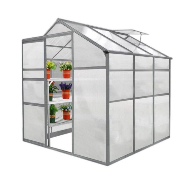 Raven Crescive 6' x 6' Apex Greenhouse & Racking Set - Classic Polycarbonate