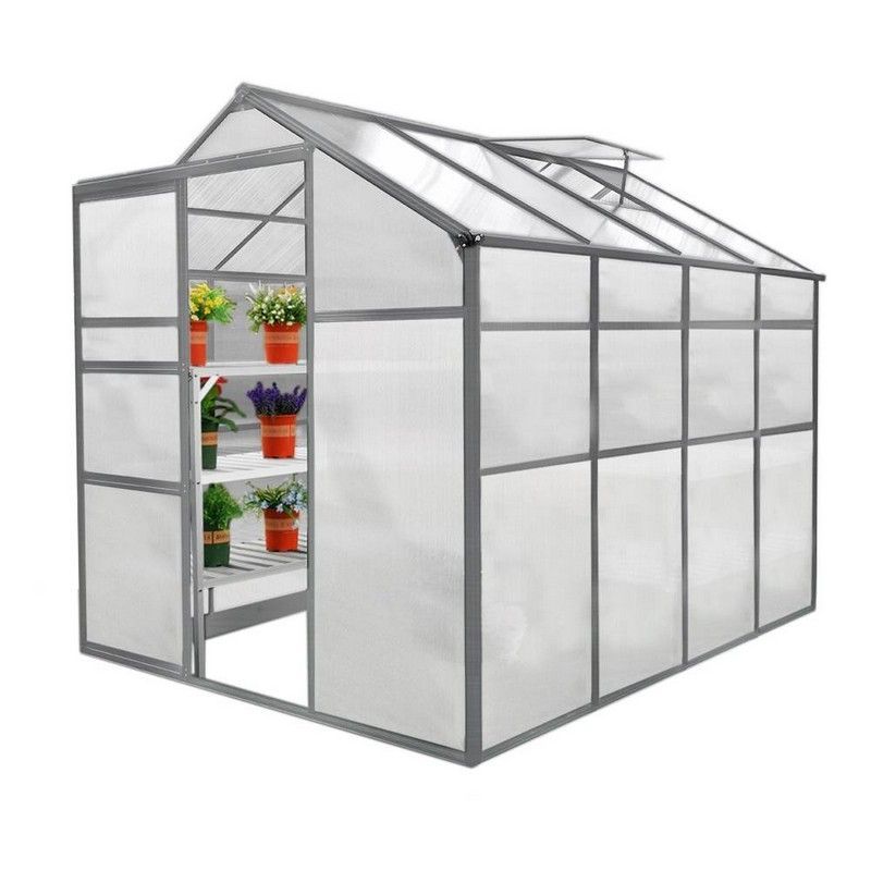 Raven Crescive 6' x 8' Apex Greenhouse & Racking Set - Classic Polycarbonate