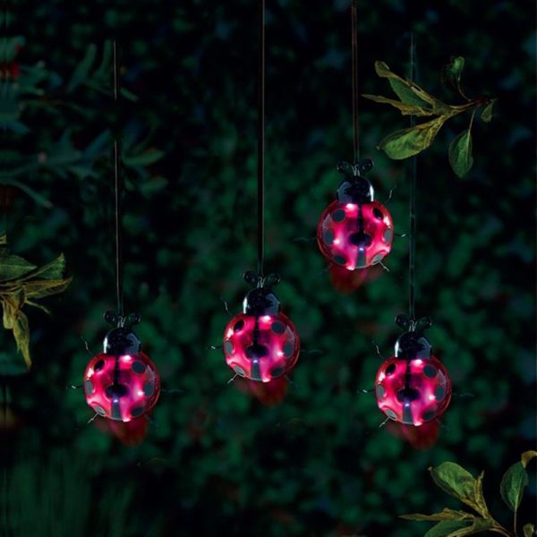 Red Ladybird Solar Garden Light Ornament Decoration 6 White LED - 16cm by Bright Garden