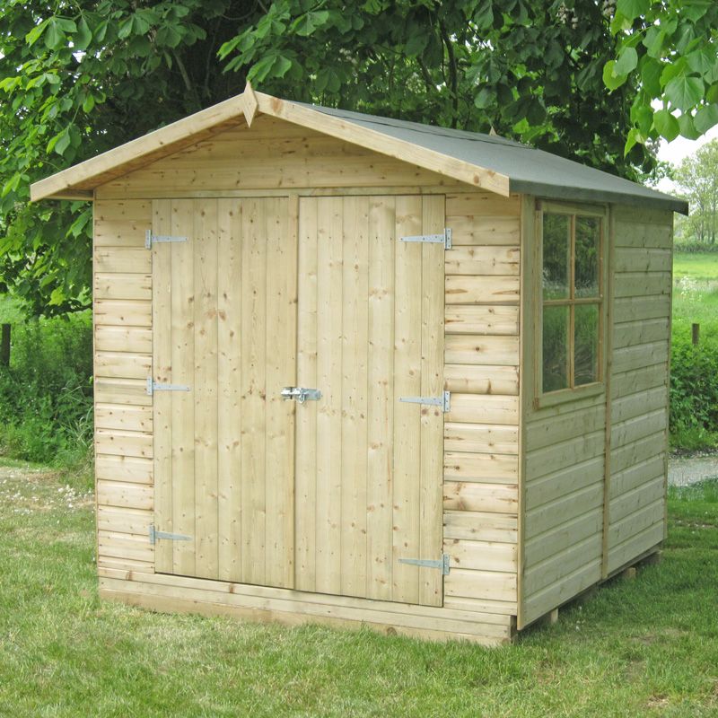 Shire Alderney 6' 11" x 7' 8" Apex Shed - Premium Pressure Treated Shiplap