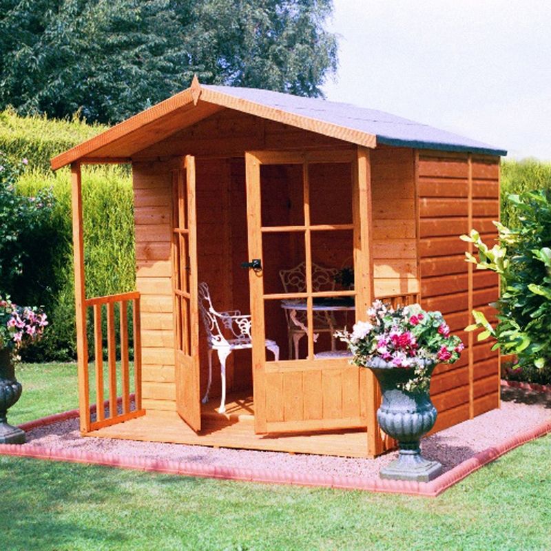 Shire Alnwick 6' 8" x 7' 4" Apex Summerhouse - Premium Dip Treated Shiplap