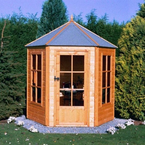 Shire Hexagonal 7' 1" x 6' 1" Hexagonal Hip Summerhouse - Premium Pressure Treated Shiplap