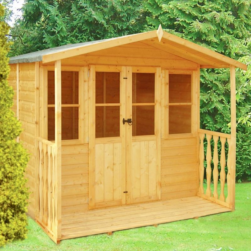 Shire Houghton 6' 8" x 7' 4" Apex Summerhouse - Premium Dip Treated Shiplap