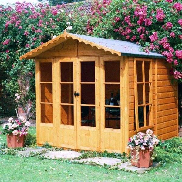 Shire Kensington 7' x 7' 8" Apex Summerhouse - Premium Dip Treated Shiplap