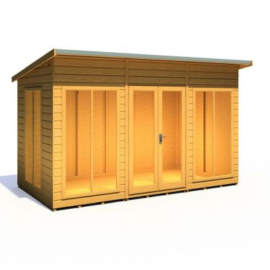 Shire Lela 6' 1" x 11' 8" Pent Summerhouse - Premium Dip Treated Shiplap