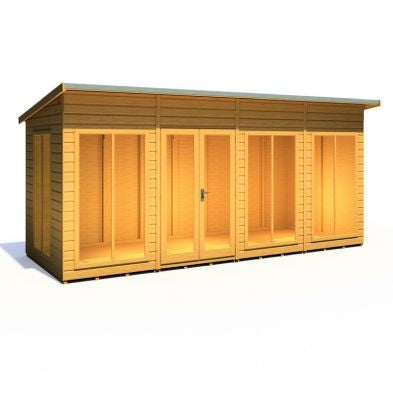 Shire Lela 6' 1" x 15' 7" Pent Summerhouse - Premium Dip Treated Shiplap