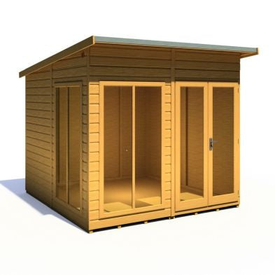 Shire Lela 8' 1" x 7' 9" Pent Summerhouse - Premium Dip Treated Shiplap