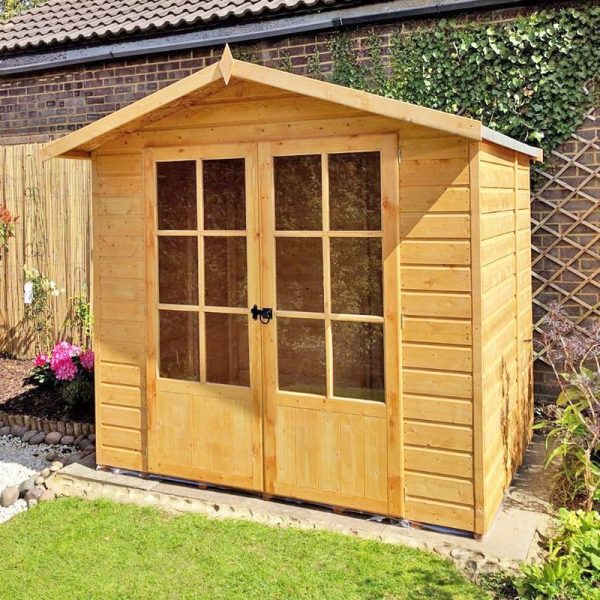 Shire Lumley 6' 8" x 6' 3" Apex Summerhouse - Premium Dip Treated Shiplap