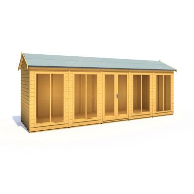 Shire Mayfield 5' 10" x 19' 6" Reverse Apex Summerhouse - Premium Dip Treated Shiplap