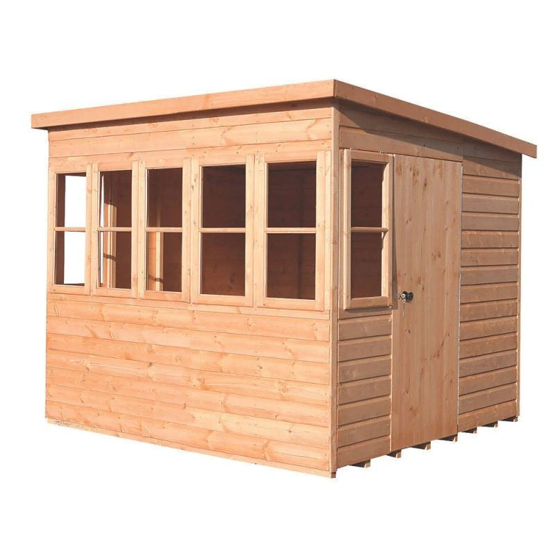 Shire Sun 8' 5" x 8' 4" Pent Potting Shed - Premium Dip Treated Shiplap