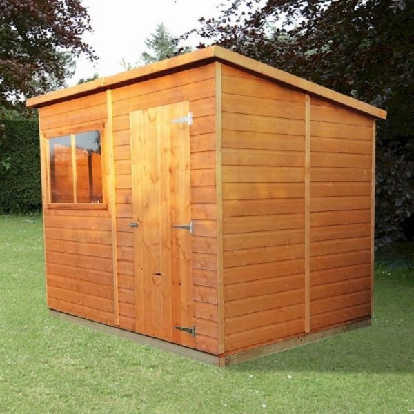 Shire Value 8' 4" x 6' Pent Shed - Premium Coated Overlap