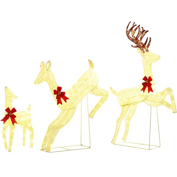 Three-Piece LED Light Reindeer Christmas Decoration