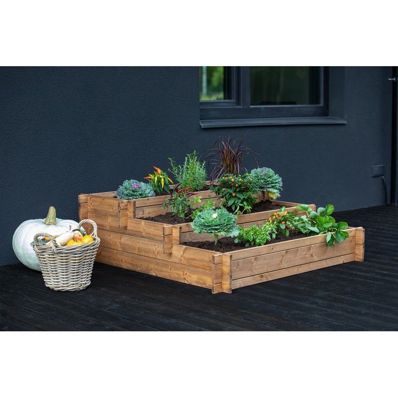 Three Tiered Planter - Brown by EKJU