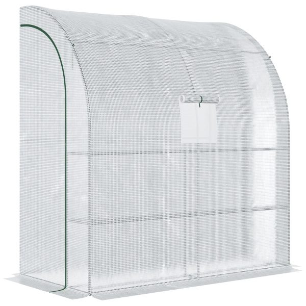 Walk-In Lean to Wall Greenhouse w/Window