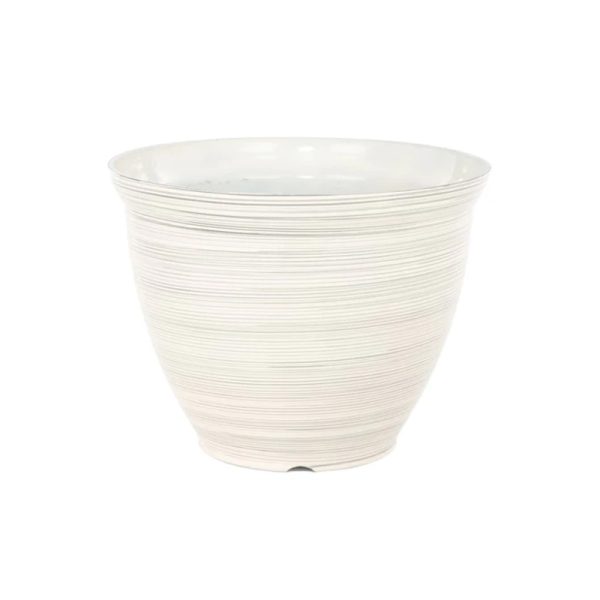 Feather Pot Striped White 38cm