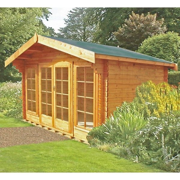 Shire Argyll 11' 9" x 11' 9" Apex Log Cabin - Premium 34mm Cladding Tongue & Groove