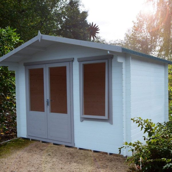 Shire Berryfield 11' 3" x 11' 10" Apex Log Cabin - Premium 19mm Cladding Log Clad