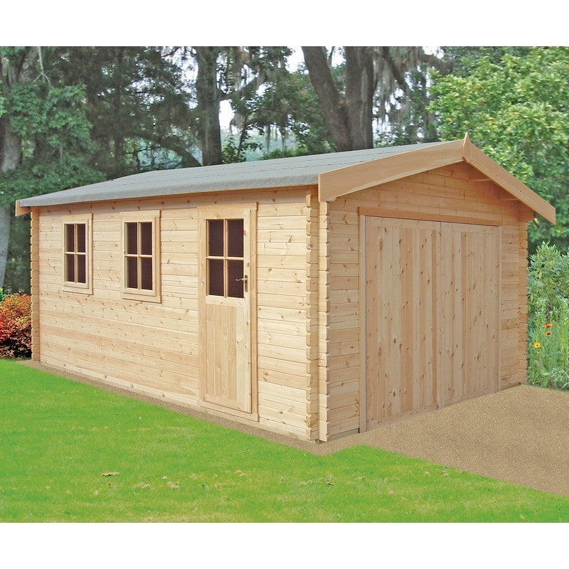 Shire Bradenham 13' 8" x 14' 8" Apex Log Cabin - Premium 44mm Cladding Tongue & Groove with Assembly